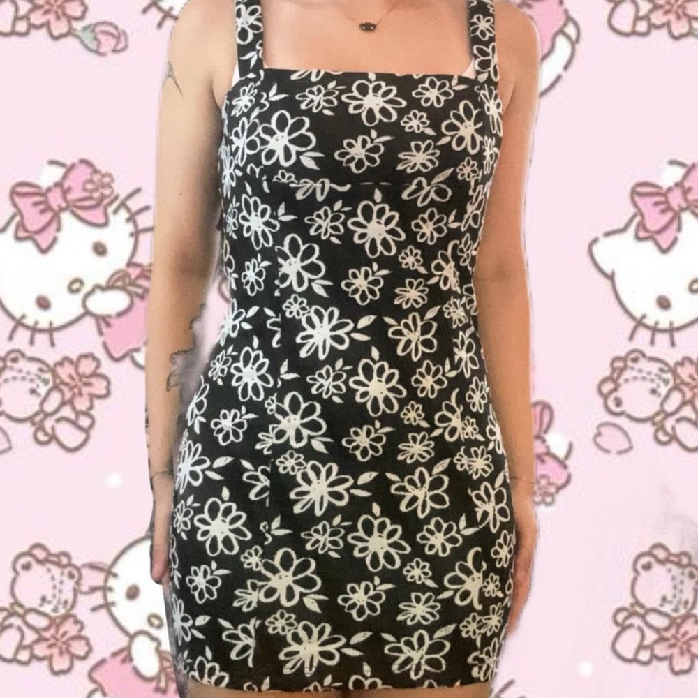 White Flower and Black Dress